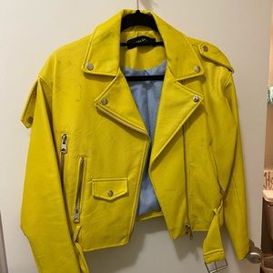 Zara Yellow Leather Jacket